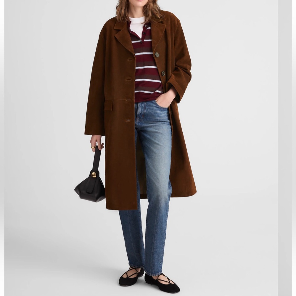 Madewell Single-Breasted Topcoat in Suede (NWT)